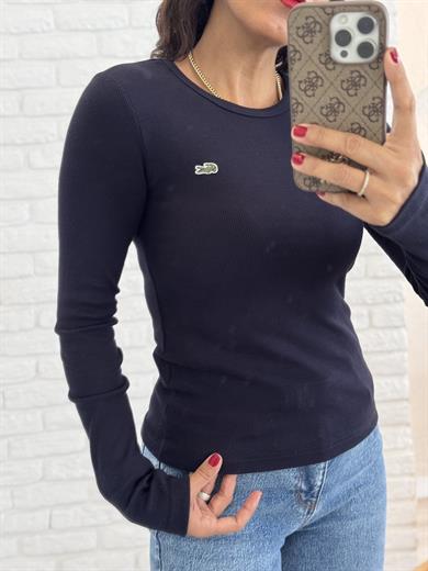 Bisiklet Yaka Fitilli  Kol Badi Lacivert