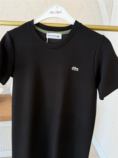 Bisiklet Yaka Yan Yırtmaçlı Modal Elbise Siyah 