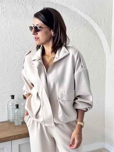 Bomber Beketli Takım Bej