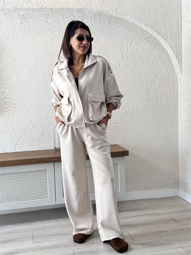 Bomber Beketli Takım Bej