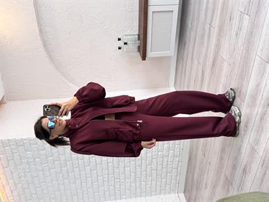Bomber Ceketli Takım Bordo