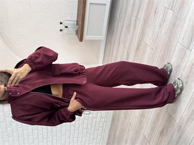Bomber Ceketli Takım Bordo