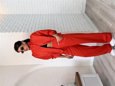 Bomber Ceketli Takım Nar Çiçeği