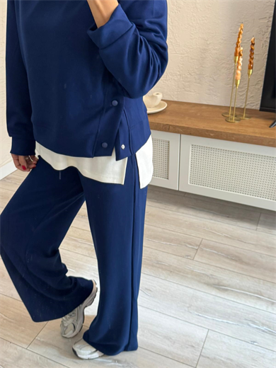 Çıtçıt Düğmeli Modal Takım Lacivert