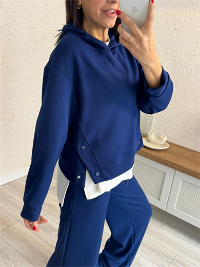 Çıtçıt Düğmeli Modal Takım Lacivert