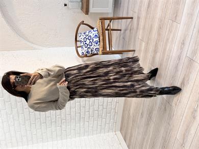 Çok Renkli Astarlı Şifon Etek 