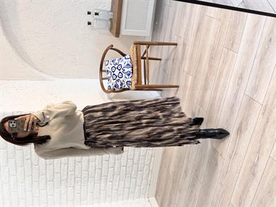 Çok Renkli Astarlı Şifon Etek 