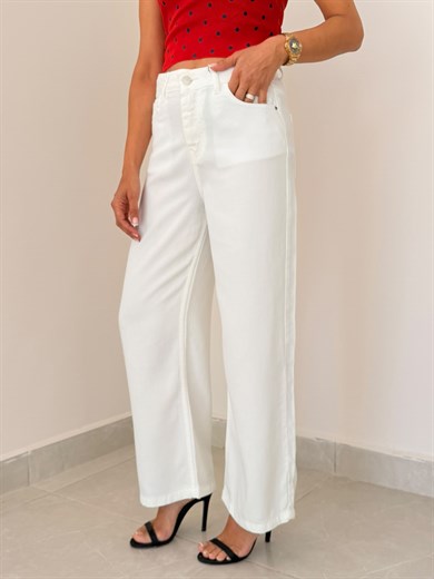 Culotte Tensel Kot Pantolon Ekru