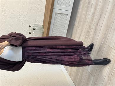 Desenli Etek Mürdüm 