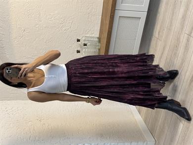 Desenli Etek Mürdüm 