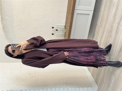 Desenli Etek Mürdüm 