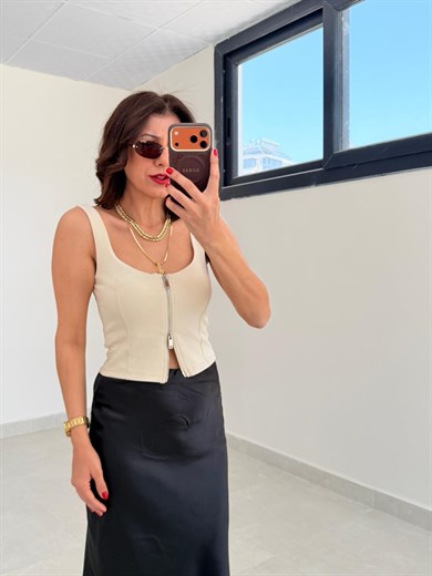 Fermuarlı Korse Top Taş 