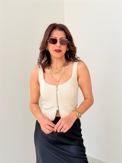 Fermuarlı Korse Top Taş 
