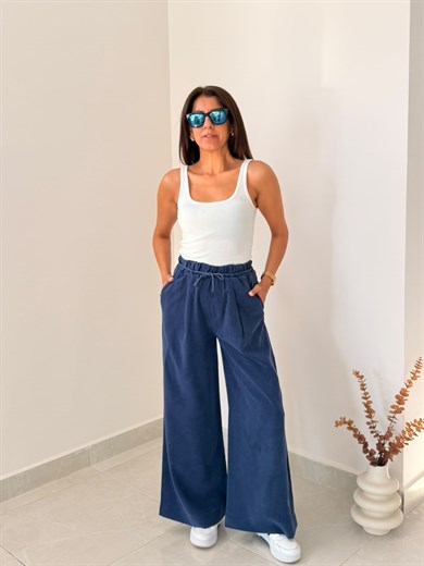 Gabardin Patlı Pantolon Lacivert 