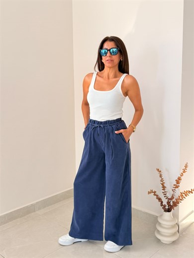 Gabardin Patlı Pantolon Lacivert 