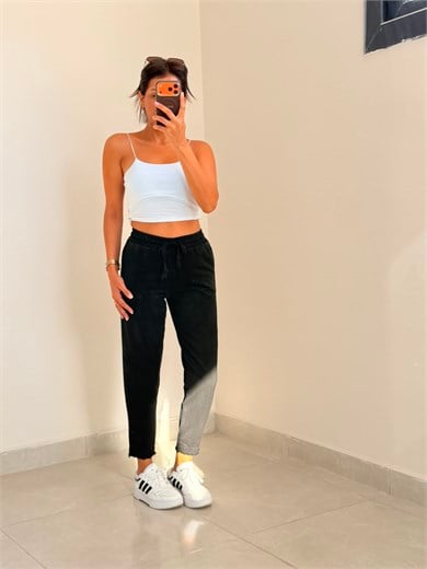 Gabardin Püsküllü Pantolon Siyah