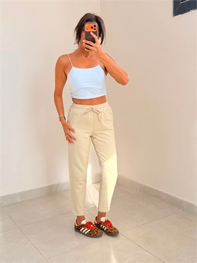 Gabardin Püsküllü Pantolon Taş 