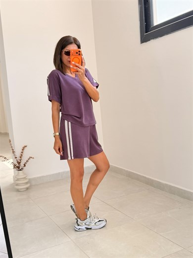 Garnili Şortlu Takım Bordo 