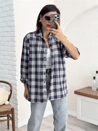 gri lacivert ekoseli gömlek