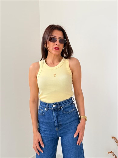 Halter Yaka Fitilli Atlet Sarı 