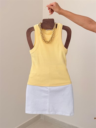 Halter Yaka Kaşkorse Atlet Sarı
