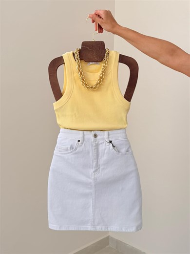 Halter Yaka Kaşkorse Atlet Sarı
