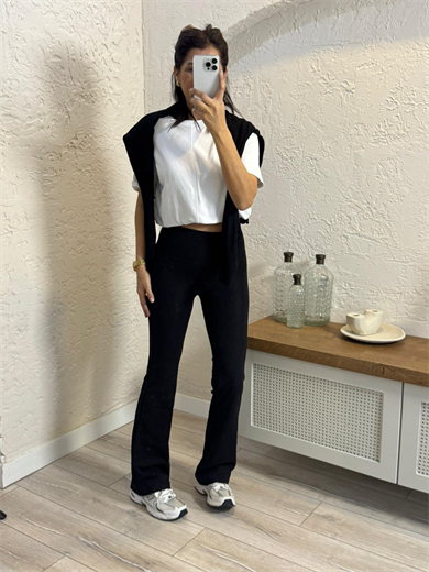 İç Şardonlu İspanyol Tayt Siyah