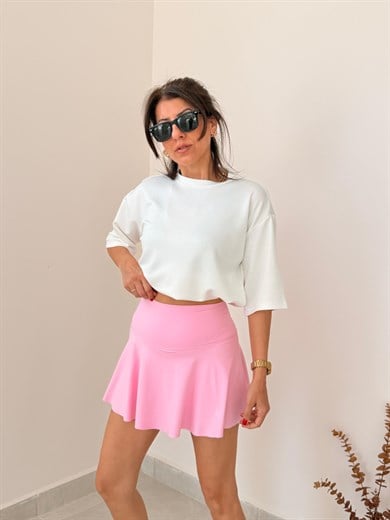 İçi Taytlı Tenisçi Etek Pembe