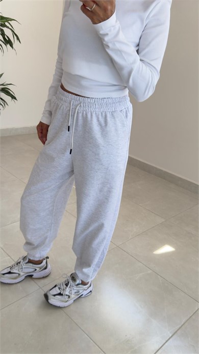 İki İplik Baggy Jogger Gri