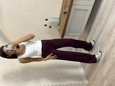 İthal Modal Kumaş Biyeli pantolon Bordo