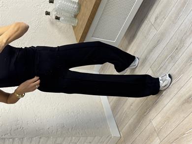 İthal Modal Kumaş Biyeli Pantolon Siyah 