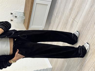 Kadife Çıtçıtlı Takım Siyah