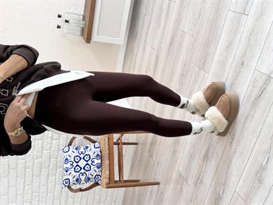 Kadın İç Şardonlu Yüksek Bel Tayt Kahve