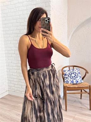 Kadın İnce Askılı Poliamid Top Bordo