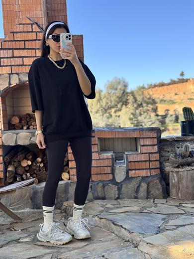 Kadın Ultra Rahat Yüksek Bel Konforlu Tayt Siyah