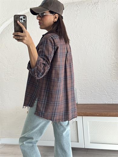 Kahve Ekoseli Gömlek