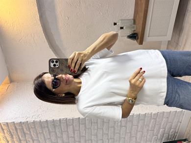 Kısa Kol Düz Tshirt Beyaz