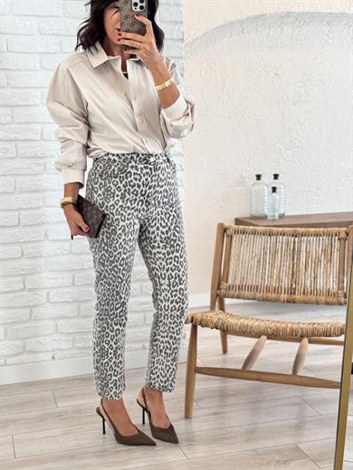 Leopar Kesik Paça Jean