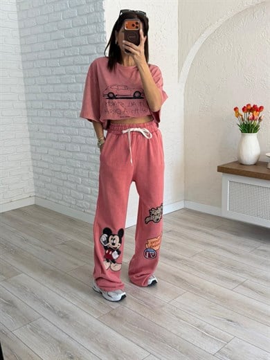 Magic Kingdom Baskılı Eşofman Kiremit