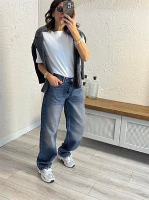 Mavi Tintli Balon model jean 
