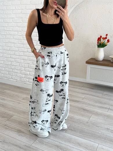 Miki Mouse Baskılı Eşofman Gri 