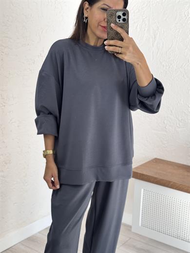 Modal Takım Şalvarlı Pantolon Antrasit 