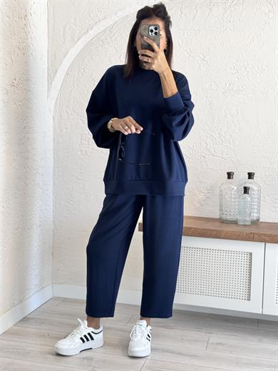 Modal Takım Şalvarlı Pantolon Lacivert 