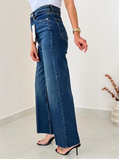 Önden Ütülü Paça Kesik Wide Leg Jean Tint 