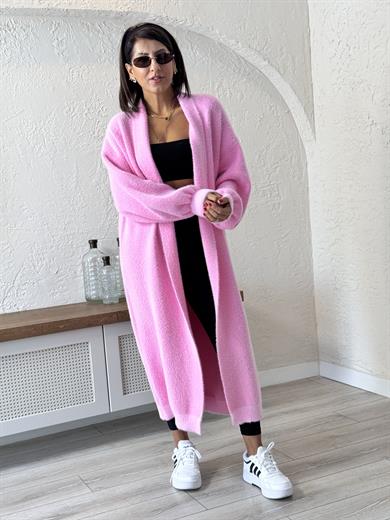 Boydan Triko Hırka Pembe