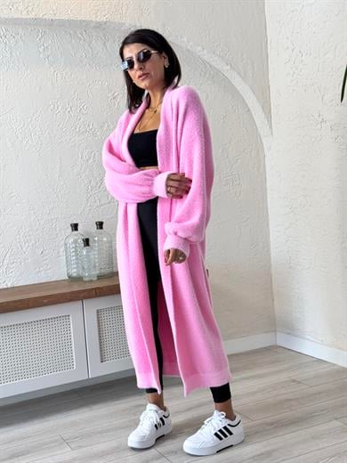 Boydan Triko Hırka Pembe