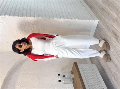 Paça Pensli Havuç Pantolon Ekru