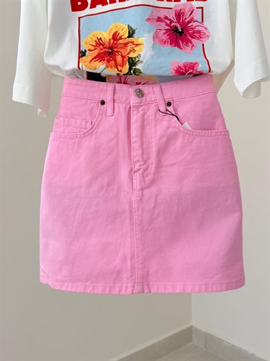 Pembe Jean Etek