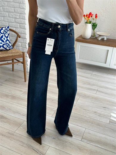 Premium Kalite Yüksek Bel Geniş Paça Jean Tint