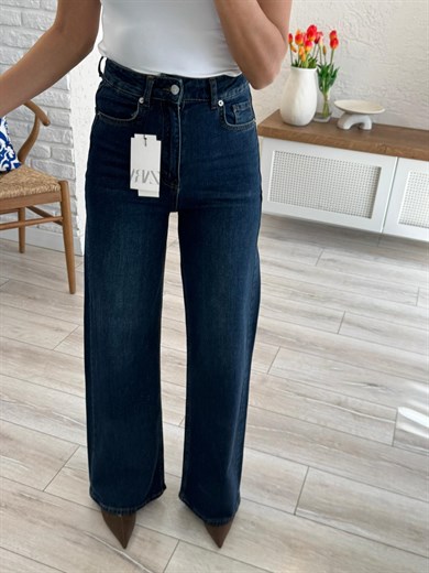 Premium Kalite Yüksek Bel Geniş Paça Jean Tint